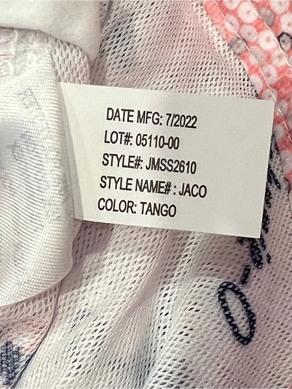 Men’s Johnnie-O Light Pink and Gray Jaco Swim Trunks Size Small “Tango” Print